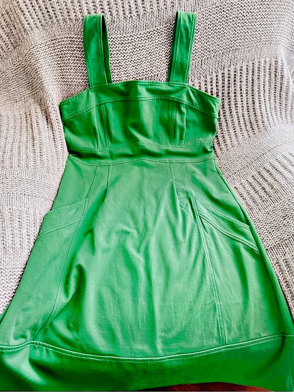 Lands' End Green Cotton Mini Dress Size 12
